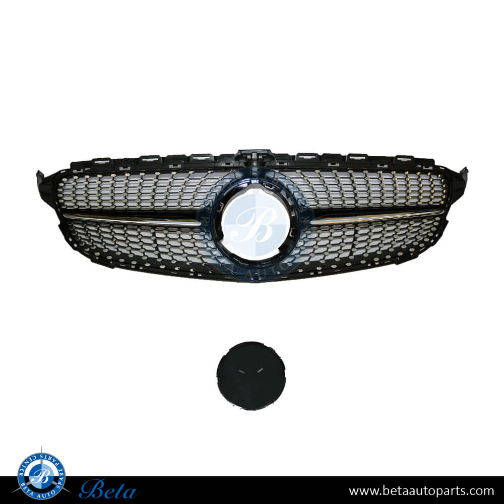 Grille AMG Diamond Look with Camera Hole Black and Chrome color for Mercedes C-Class W205 2019-up models, Part Number 2058881760 Grille AMG Diamond Look with Camera Hole Black and Chrome color for Mercedes C-Class W205 2019-up models, Part Number 2058881760